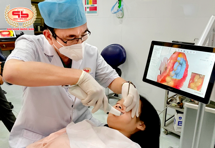 Using dental 3D scanning technology to take impressions of jaw samples at Facility 1-19 Pham Hong Thai, Ward 7, Vung Tau