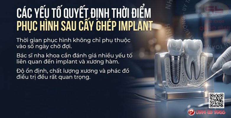 thời điểm phục hình sau khi trồng Implant